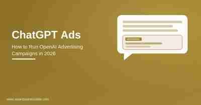 ChatGPT Ads sponsored card concept below an AI chat answer, OpenAI advertising 2026